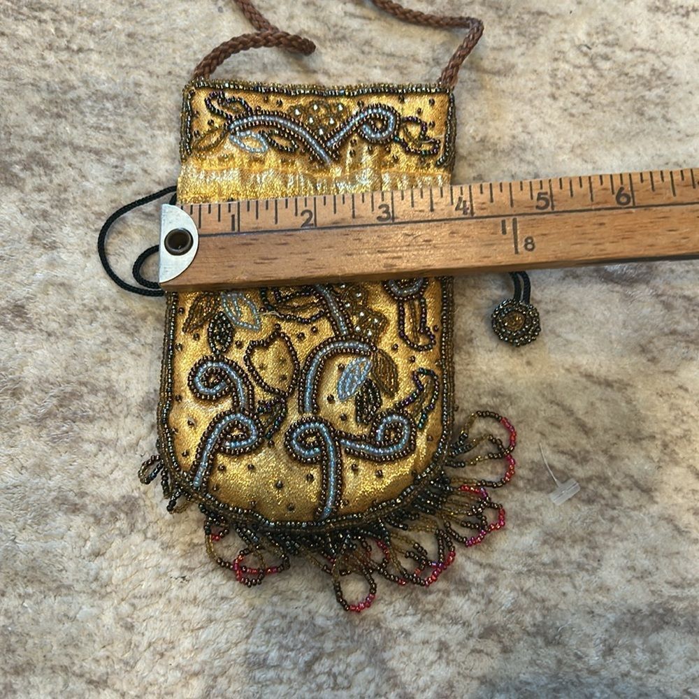 Embroidered Beaded Drawstring Pouch - image 5